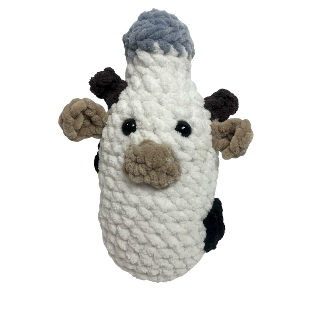 2/$25 Handmade‎ Crochet Cow Milk Bottle NWOT